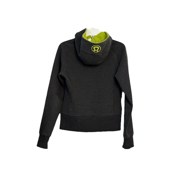 Lululemon Women’s Zip Up Hooded Heavy Scuba Jacket Gray/Green Logo Size 6 - Picture 2 of 7